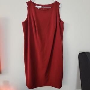 Jones NY Red Fit And Flare Midi Dress Women's Size 18W Retro Formal